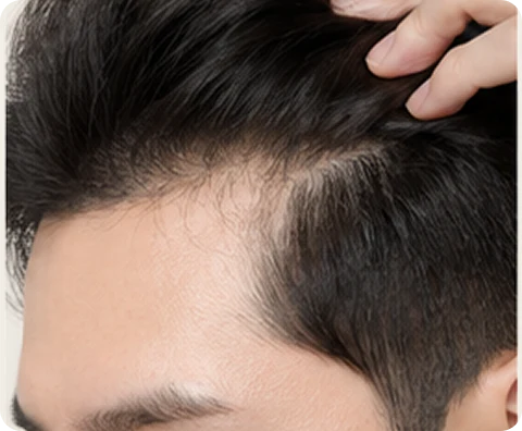 علاج تساقط الشعر — illustrative result at الأسبوع الأول