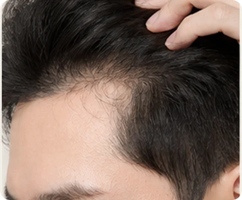 Hair Loss Treatment — illustrative result at Months 2–3