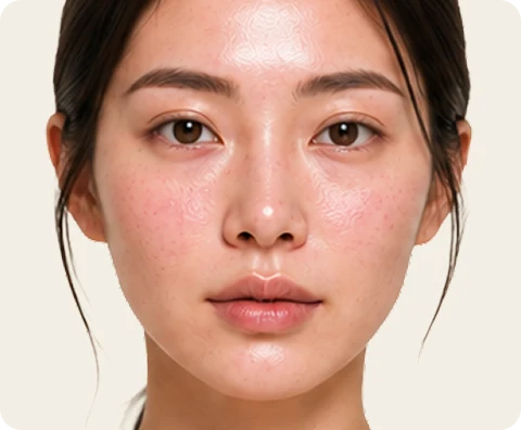 SkinVive — illustrative result at 施術直後