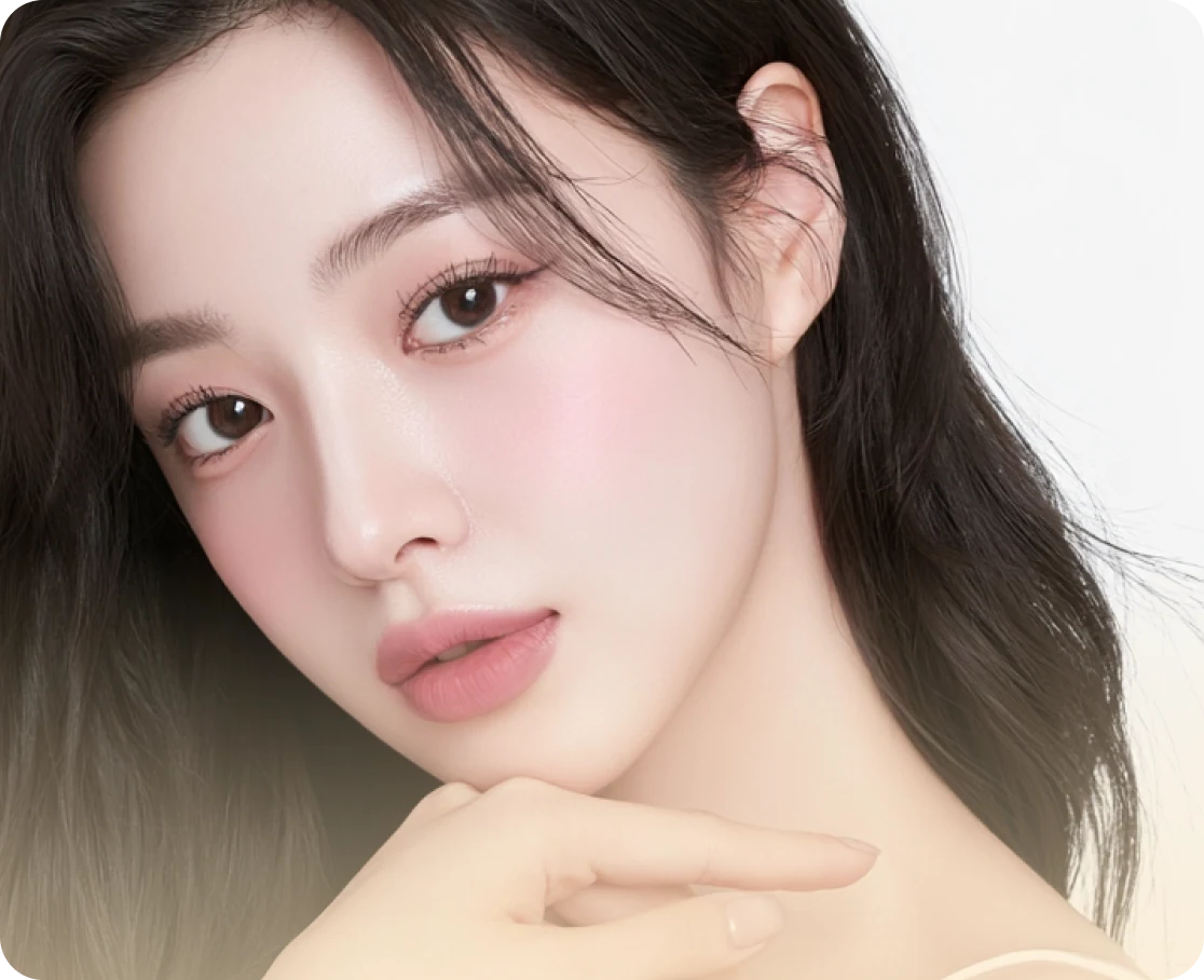 Ultherapy プライム施術後、引き締まって整った下顔面の輪郭のクローズアップ