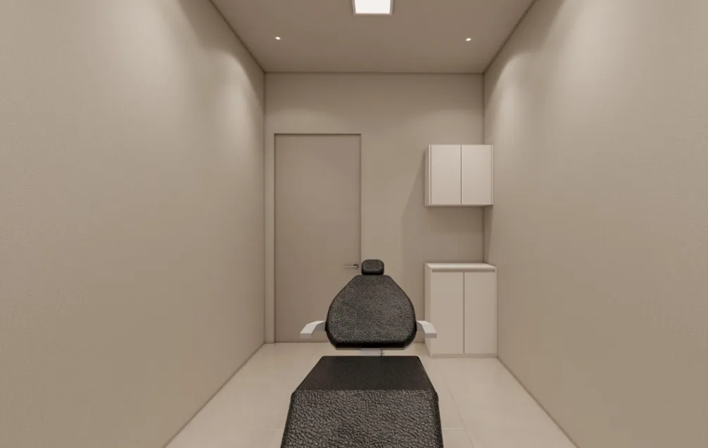 Delight Dermatology treatment room with central chair in Gangnam, Seoul