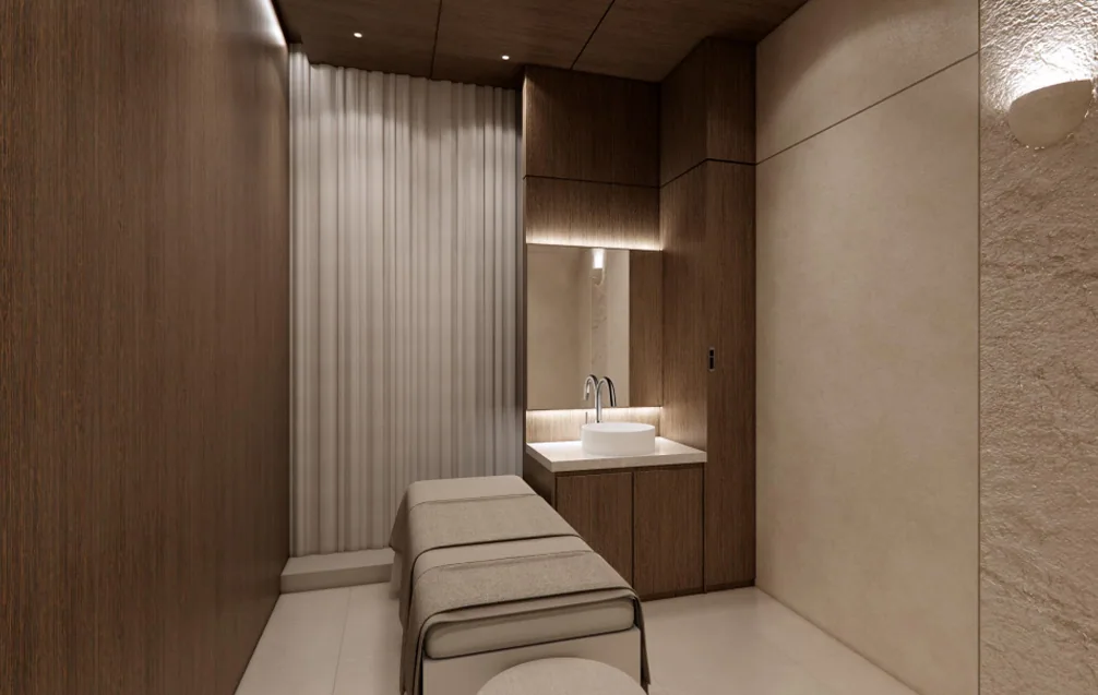Delight Dermatology treatment room with in-room sink in Gangnam, Seoul