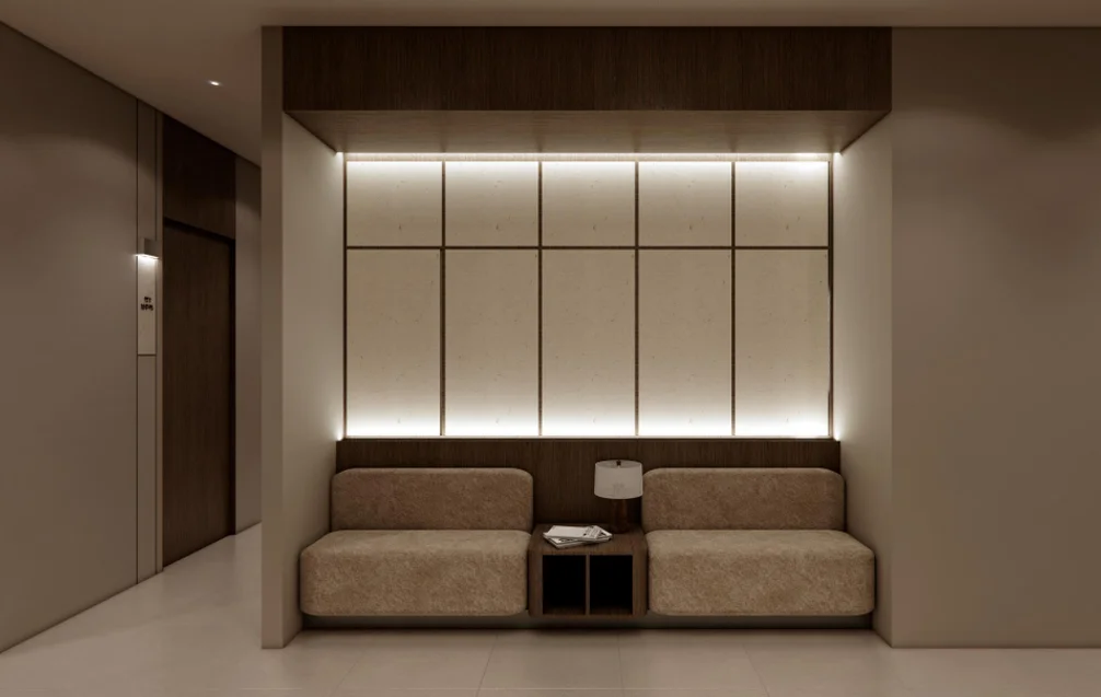 Delight Dermatology pre-treatment waiting area in Gangnam, Seoul
