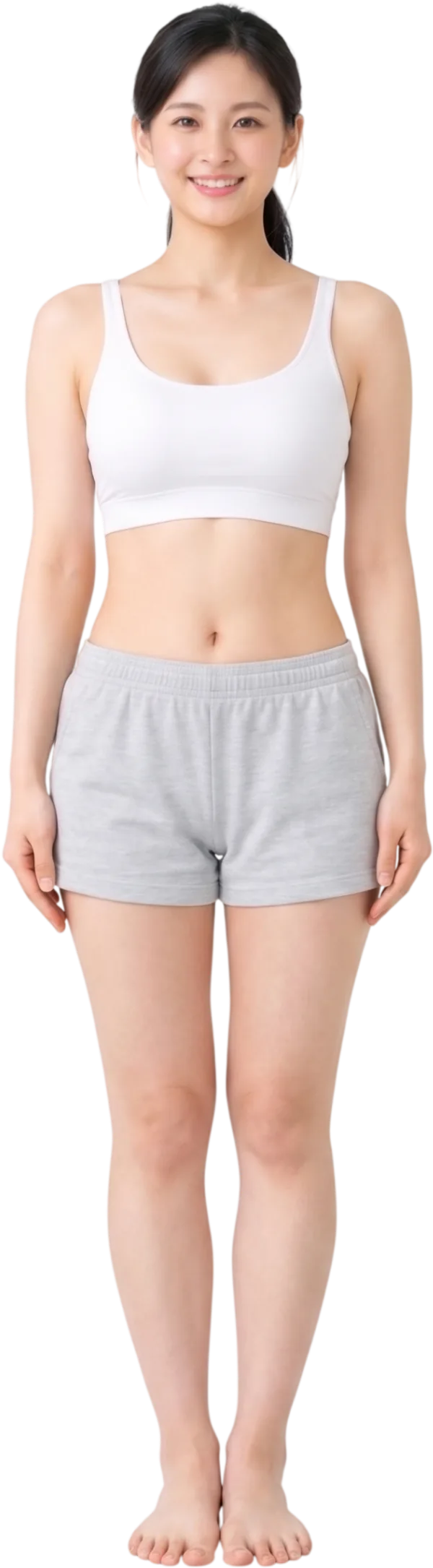 전신 참고 사진: 바디 부위 또는 얼굴 영역을 탭하면 해당 부위에 가능한 안티에이징 시술이 표시됩니다.